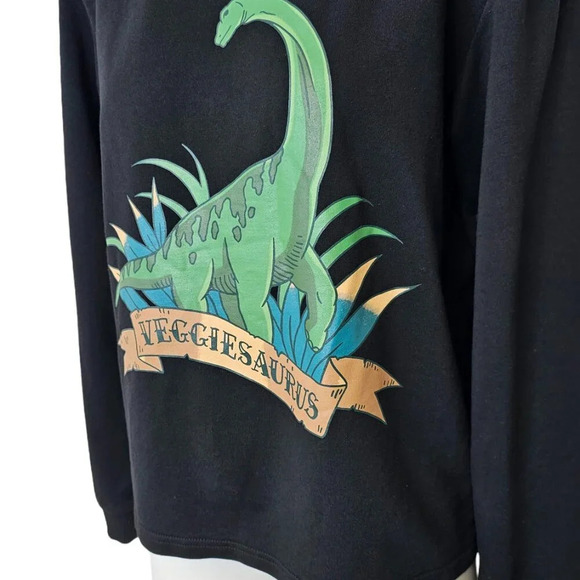 Dangerfield Veggiesaurus Sweatshirt Size US 4 AUS 8 Black Long Sleeve - Picture 5 of 8